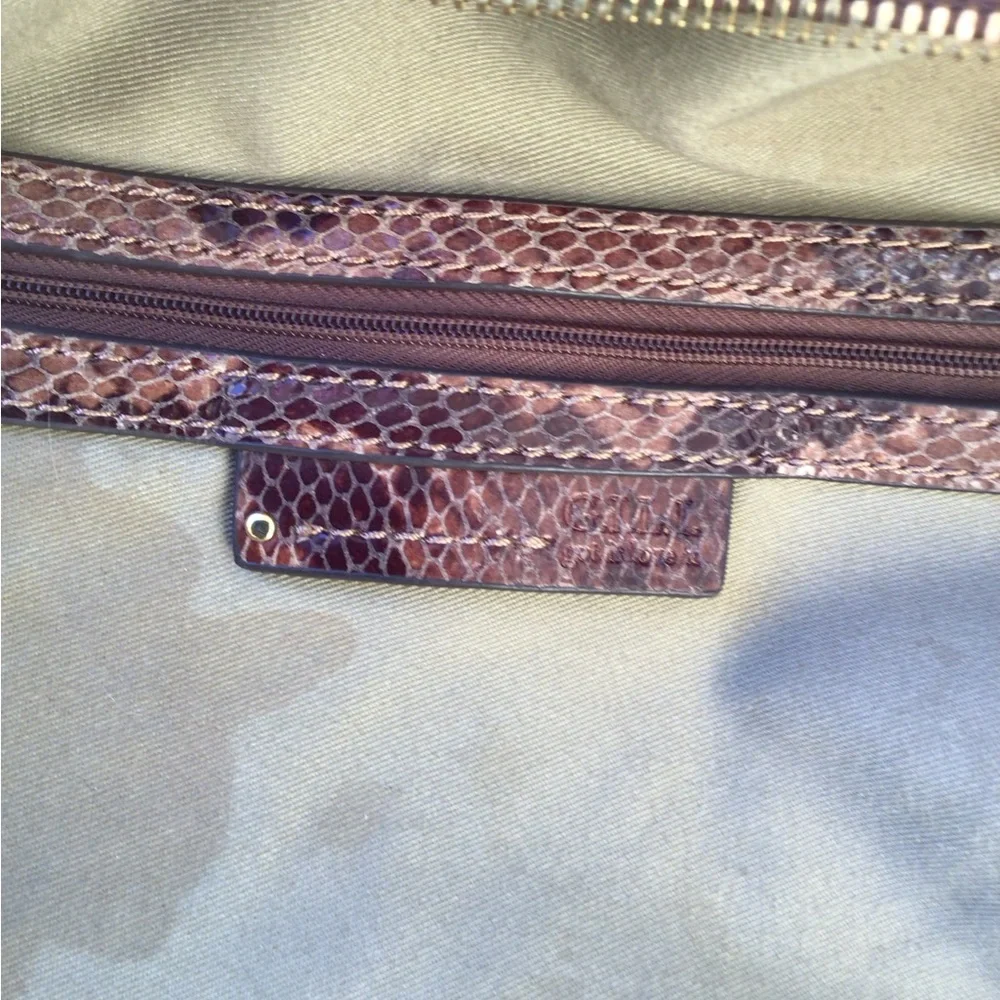 G.I.L.I. Brown Python Leather MILANO Hobo Shoulder Bag